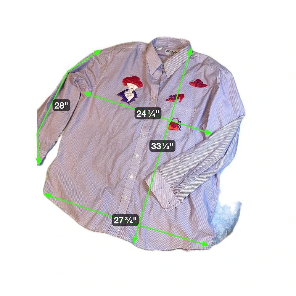 Striped Embellished Button Down Shirt‎ Novelty Embroidery Fashion Ladycore